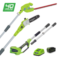 Greenworks 40V Pole Saw/Hedge Trimmer 2-in-1 4.0Ah Battery Charger Kit