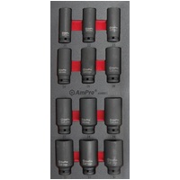 Ampro 1/2" Drive Metric Deep Impact Socket Set 12 Piece AS6661