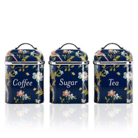 Laura Ashley Elveden Canister Set of 3 Navy Blue