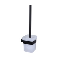 Black Toilet Brush W/ Glass Holder