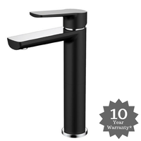 Vienna High Basin Mixer Black & Chrome