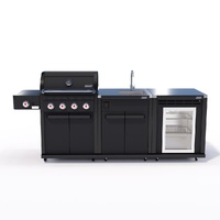 Coleman Revolution 4 Burner Kitchen with Sink and Fridge Module - Matt Black