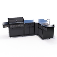 Coleman Pro Series 5 Burner Kitchen with Storage Corner and Sink Module - Matt Black