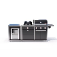 Coleman Revolution Dual Fuel Kitchen with Fridge Modules - Black Gloss