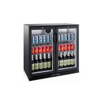 Heller Black 208L Double Door Fridge HUB210