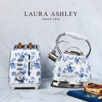 Laura Ashley Stove Top Kettle and 2 Slice Toaster Combo China Rose