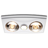 Heller 3 In 1 LRBHRYAN-S 2 Heat Lamp Exhaust Fan Silver