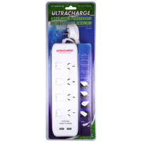 Ultracharge Power Board 4 Switch Surge With 2XUSB 2.1A Total