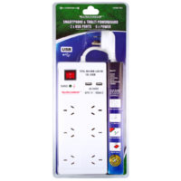 Ultracharge 6 Way Surge Protected Board With USB