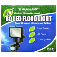 Ultracharge Wireless Motion Sensor 16W 80 Led Outdoor Light UR200MSL80