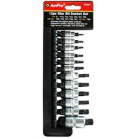 Ampro 12PC 1/4" 3/8" 1/2" Dr Star Bit Socket Set (T10-T60) T33221