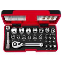 Ampro 1/4" Drive Socket and Bit Set 28 Piece T33722
