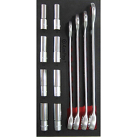 Ampro 1/2" Drive Metric Deep Socket and Combination Wrench Set 12 Piece T40198