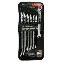 7Pc Flex-Head Geared Ratcheting Wrench Set (10 - 19Mm) T42382