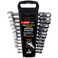 12Pc Flex-Head Geared Ratcheting Wrench Set (8 -19Mm) T42387