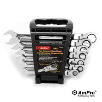Ampro 7PC Flex-Head Geared Ratcheting Wrench Set (5/16"-3/4") T42391