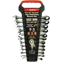 Ampro 12PC Fits-All Ratcheting Wrench Set (8-19mm) T42753