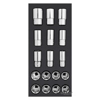 Ampro 1/2" Drive Metric & Imperial Jumbo Socket Set 17 Piece T45522