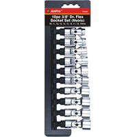 Ampro 3/8" Drive Metric Flex Socket Set 10 Piece T45587