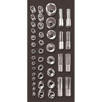 Ampro 1/4" 3/8" 1/2" Drive Imperial Socket Set T45687