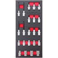 Ampro 1/2" Drive Star Bit Socket & External Star Socket Set 22 Piece TS43228