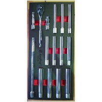 Ampro 3/8" Drive Metric Extra Long Deep Socket Set 15 Piece TS55290