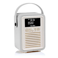 VQ Retro Mini DAB Radio - Light Grey